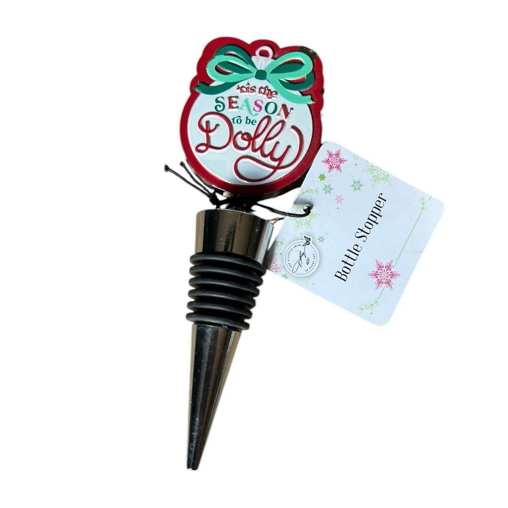 Dolly Parton Tis the Season to be Dolly Festive Holiday Gift Wine Bottle Stopper